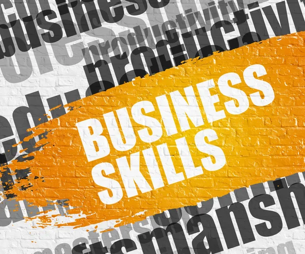 Business Skills on Brick Wall. — Stock Photo, Image