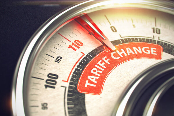 Tariff Change - Business Mode Concept. 3D.