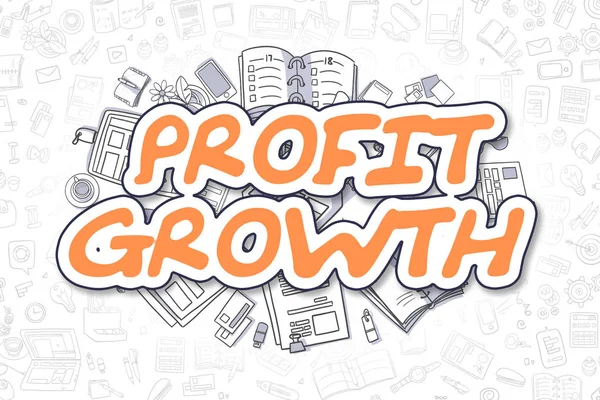Profit Growth - Doodle Orange Inscription. Business Concept. — Stock Photo, Image