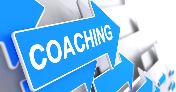 Coaching - üzenet a kék kurzor. 3D. — Stock Fotó