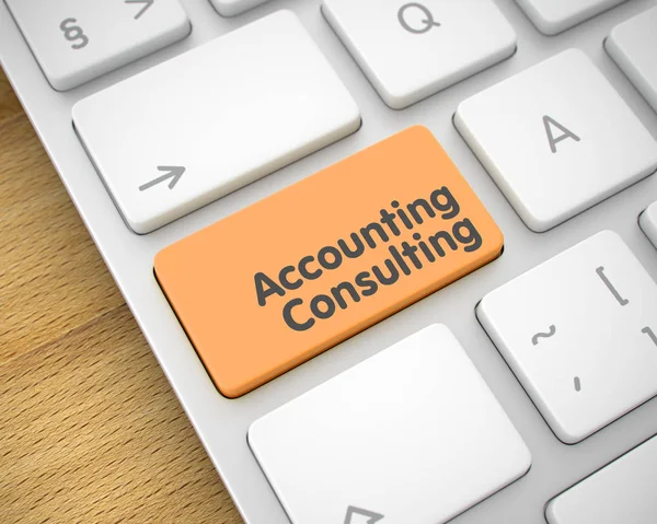 Accounting Consulting - bericht op oranje toetsenbord knop. 3D. — Stockfoto