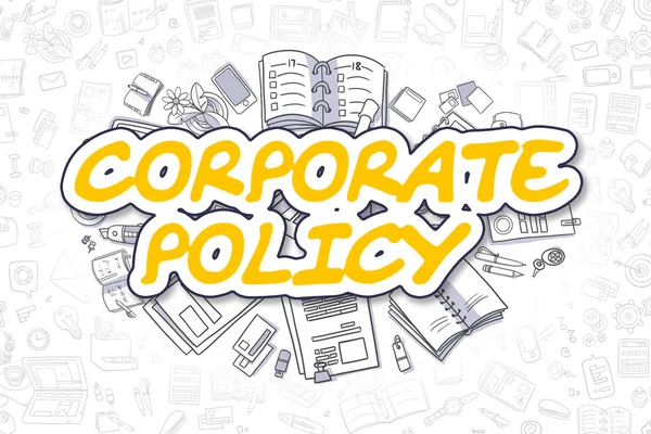 Corporate Policy - Doodle Yellow Text. Business Concept. — Stock Photo, Image