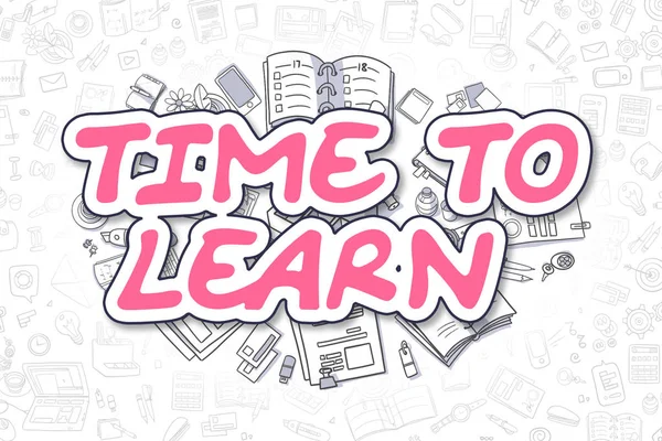 Time To Learn - Cartoon Magenta Word. Business Concept. — Stock Photo, Image