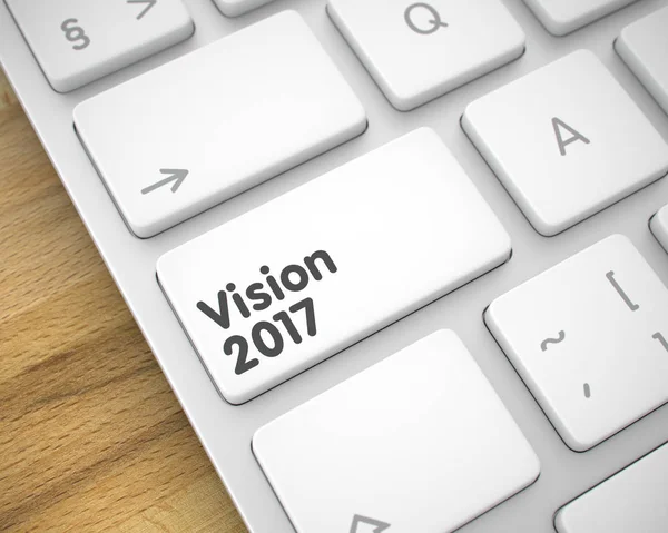 Visie 2017 - tekst op de witte toets. 3D. — Stockfoto