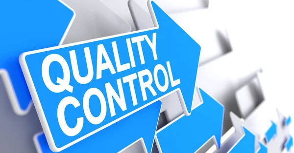 Quality Control - Message on the Blue Pointer. 3D. — Stock Photo, Image