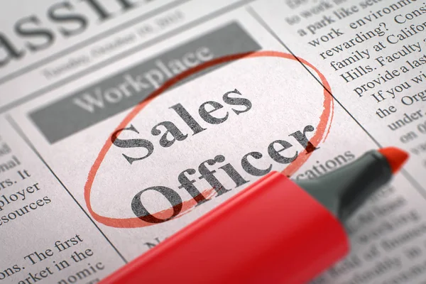 Wij zijn inhuren van Sales Officer. 3D. — Stockfoto