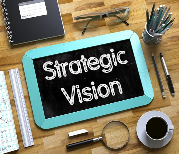 Strategická vize v rukou malé tabuli. 3D. — Stock fotografie