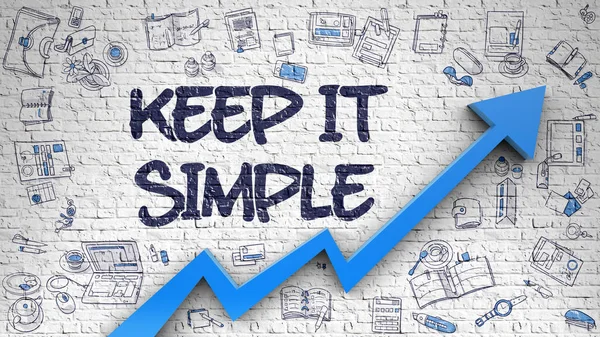 Keep IT Simple Drawn on White Brickwall. 3d. — Stock Photo, Image