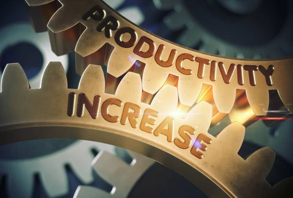 Productivity Increase on the Golden Gears. 3D Illustration. — Stock Photo, Image