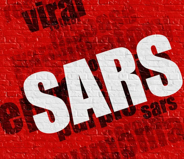 Conceito de medicina: SARS na parede vermelha  . — Fotografia de Stock