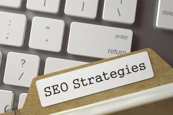 Ordner registrieren seo Strategien. 3d. — Stockfoto