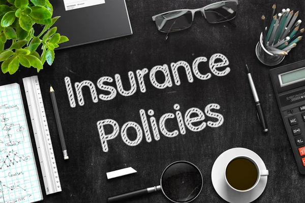 Insurance Policies - Text on Black Chalkboard. 3D Rendering. — Stock Photo, Image