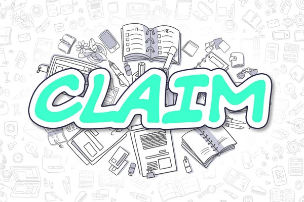 Claim - Doodle Green Inscription. Business Concept. — Stock Photo, Image