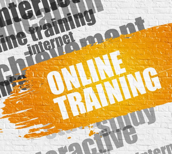 Online Training on the Brickwall. — Stock Photo, Image