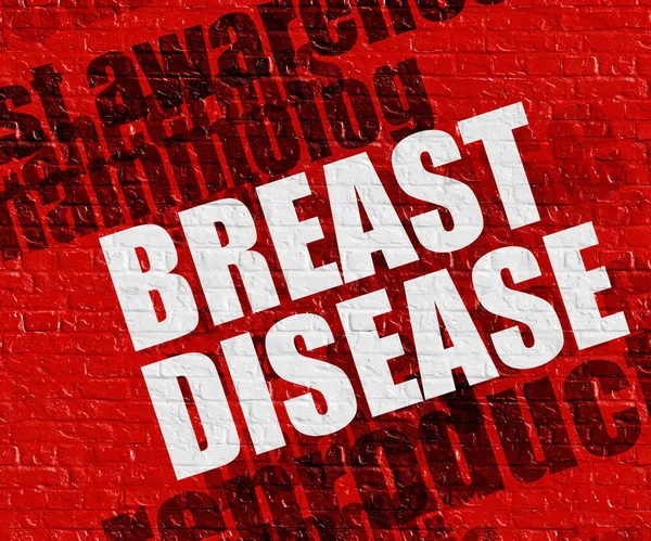 Modern healthcare concept: Breast Disease on Red Brickwall . — Stock Photo, Image