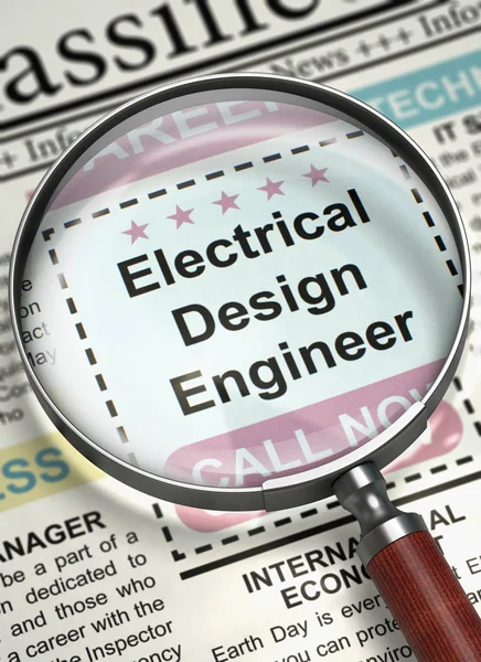 Electrical Design Engineer Hiring Now. 3D. — Stock Photo, Image