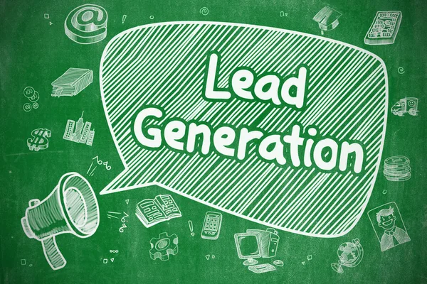 Lead Generation - Cartoon Illustration on Green Chalkboard. — Stock Photo, Image