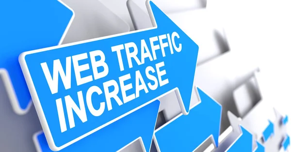 Web Traffic Increase - Etiqueta no ponteiro azul. 3D . — Fotografia de Stock