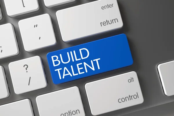 Talent Build niebieski klawisz na klawiaturze. 3D — Zdjęcie stockowe