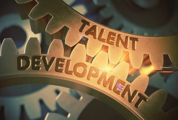 Talent Development on the Golden Gears. Illustration 3D . — Photo