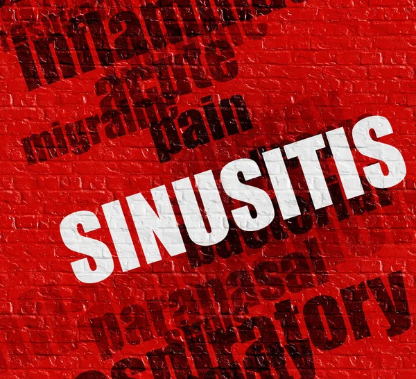 Health concept: Sinusitis on Red Brickwall . — Stock Photo, Image