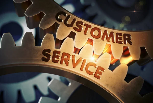 Customer Service Concept. Golden Gears. 3D Illustration. — Stock Photo, Image