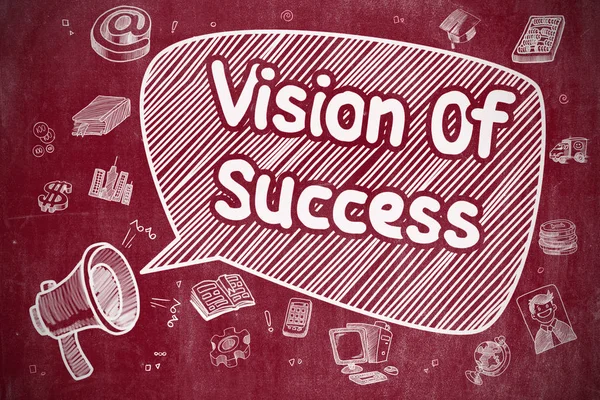 Vision des Erfolgs - Kritzelillustration auf roter Tafel. — Stockfoto