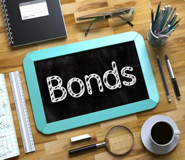 Bonds Konzept auf kleiner Tafel. 3d — Stockfoto