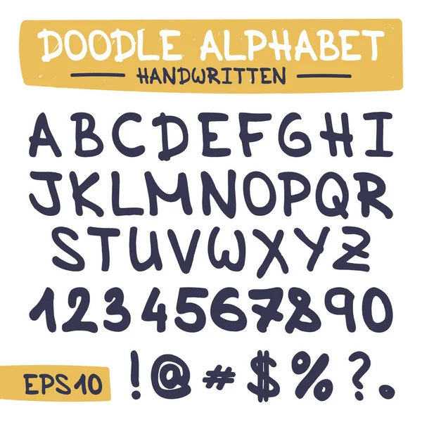 Doodle Letters Set - Hand Written Alphabet. Stock Illustration