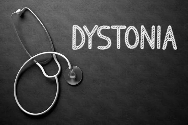 Dystonia - tekst na tablicy. ilustracja 3D. — Zdjęcie stockowe