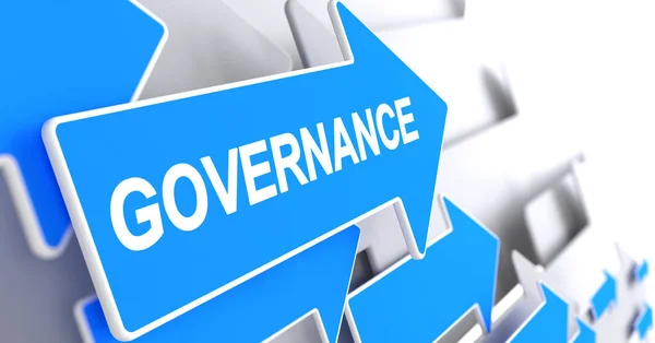 Governance - Inschrift auf dem blauen Zeiger. 3d. — Stockfoto