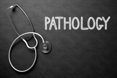 Patoloji konsepti ile kara tahta. 3D çizim.