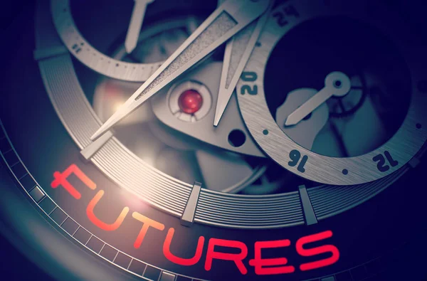 Futures na zegarek automatyczny mechanizm. 3D. — Zdjęcie stockowe