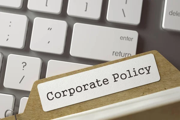 Index Card with Corporate Policy. 3d. — Stock Photo, Image