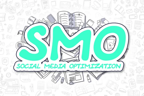 SMO - Doodle zöld szó. Üzleti koncepció. — Stock Fotó