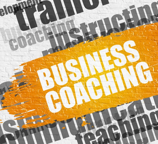 Business Coaching στον τοίχο από τούβλα. — Φωτογραφία Αρχείου