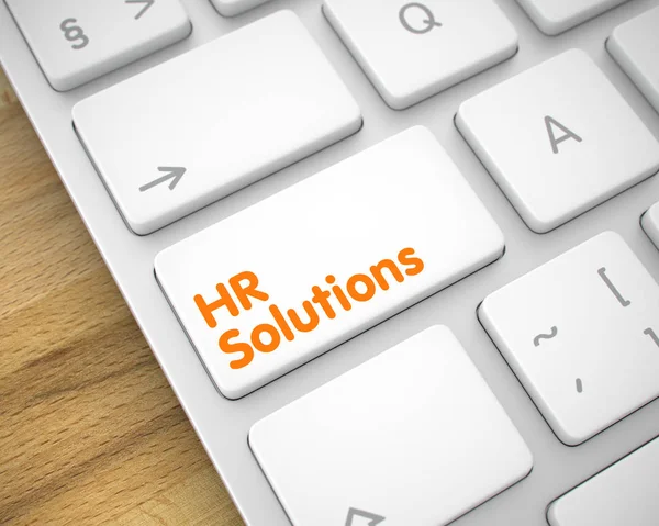 HR Solutions - inscriptie op witte toetsenbord toetsen. 3D. — Stockfoto