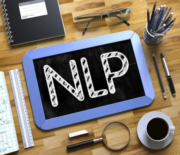 Nlp auf kleiner Tafel. 3d. — Stockfoto