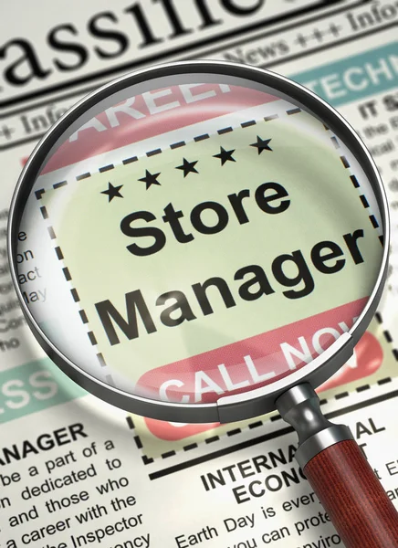 Store Manager Job Vacancy. 3D. — Stock Photo, Image