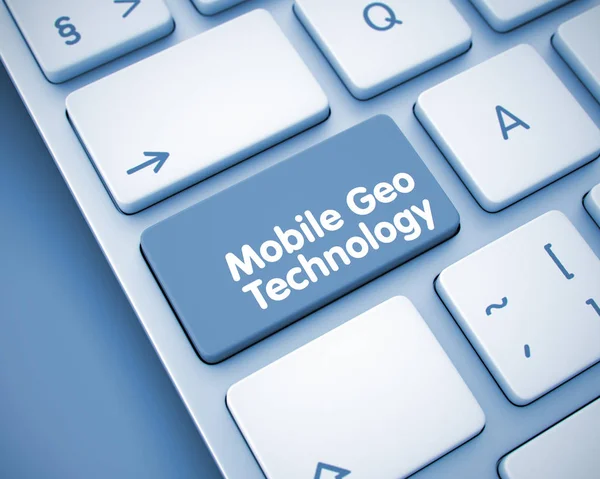 Tecnologia Geo móvel - Texto na chave do teclado. 3D . — Fotografia de Stock