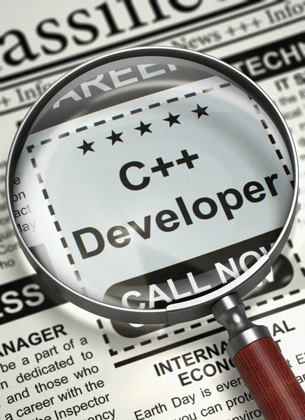 C plus plus Developer Job Vacancy. 3D. — Stock Photo, Image