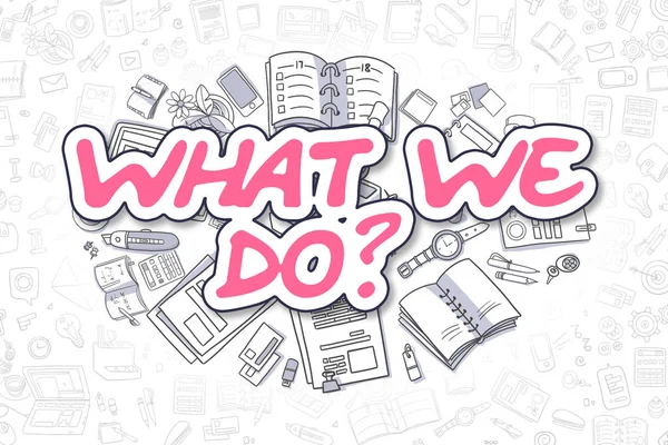 Wat We - Doodle Magenta inscriptie. Bedrijfsconcept. — Stockfoto