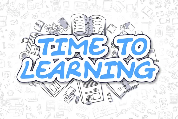 Time To Learning - Cartoon Blue Text (en inglés). Concepto de negocio . — Foto de Stock