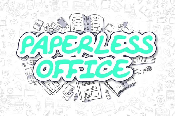 Paper Office - Cartoon Green Text (en inglés). Concepto de negocio . — Foto de Stock