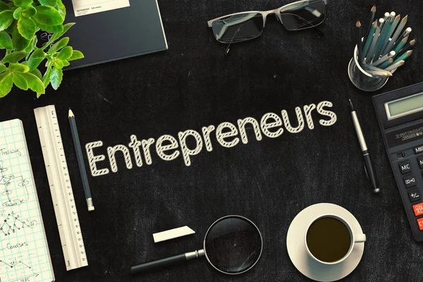 Entrepreneurs Concept on Black Chalkboard. Renderizado 3D . —  Fotos de Stock