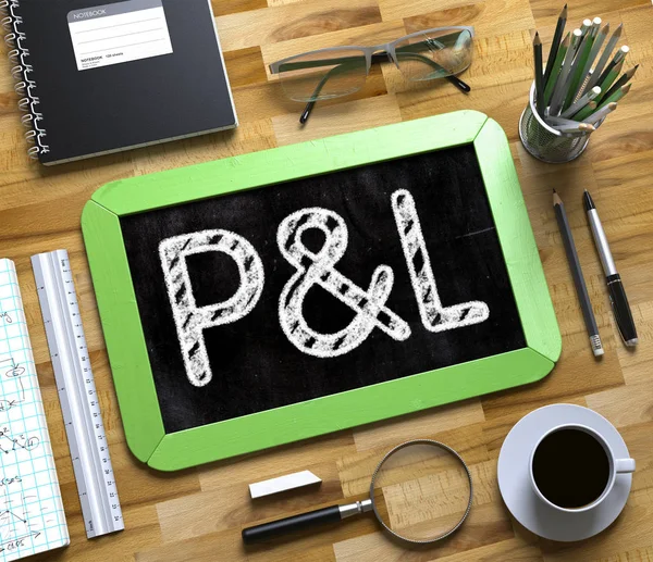 P and L - Text on Small Chalkboard. 3D. — Stock Photo, Image