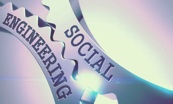 Social Engineering - Mechanism of Metallic Gears. 3D  . — стоковое фото