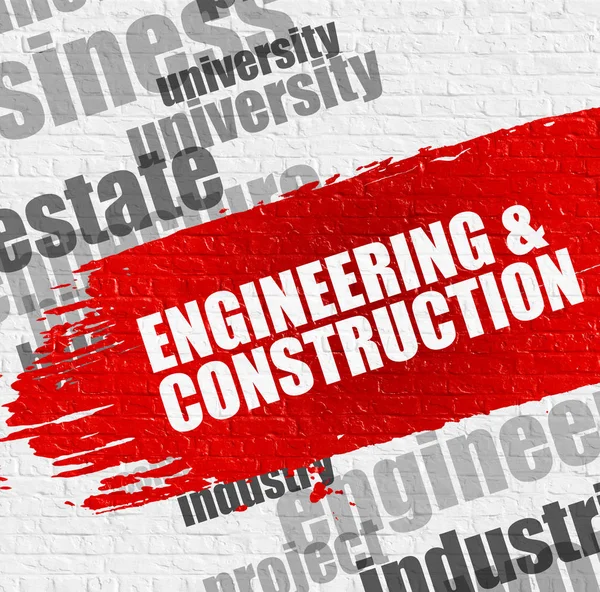 Engineering And Construction on the White Wall. — Stock Photo, Image
