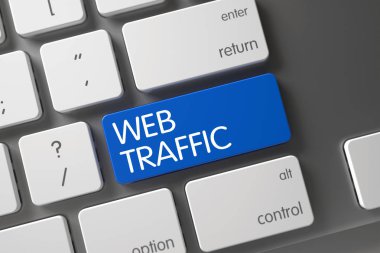 Web Trafik Closeup klavye. 3D.