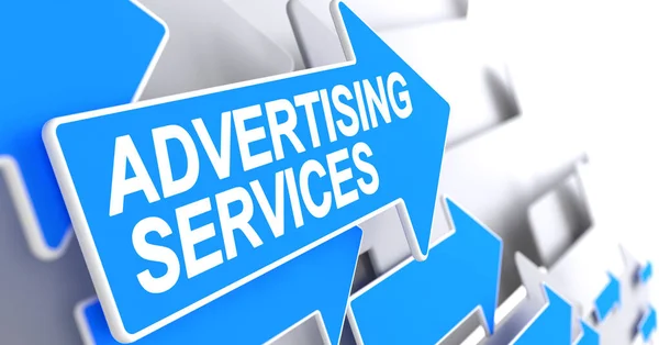 Servicios de publicidad - Mensaje en el puntero azul. 3D . — Foto de Stock